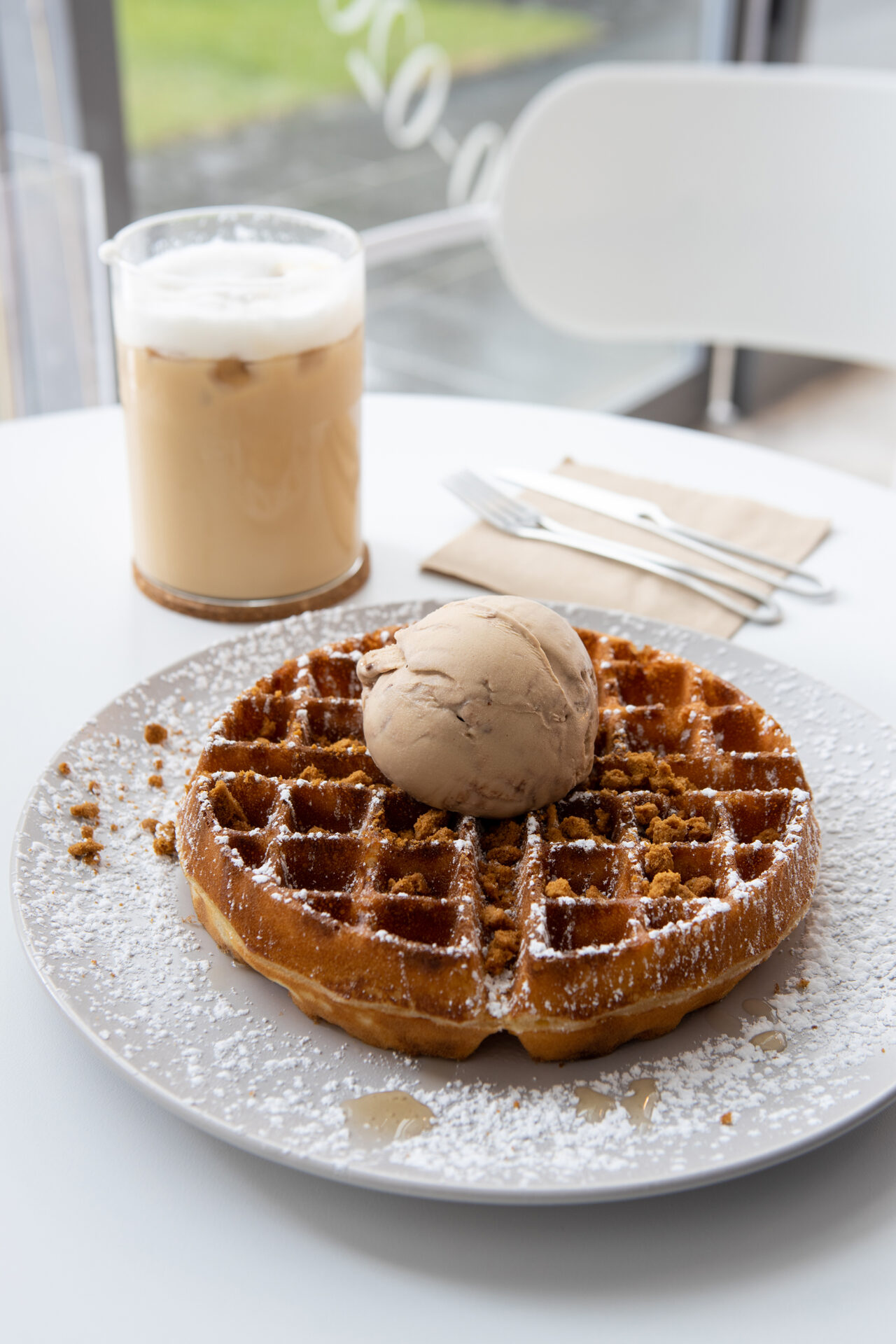 ascend design ice cream waffles cafe interior food